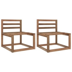 vidaXL Paletten-Mittelsofas 2 Stk. Braun Imprägniertes Kiefernholz