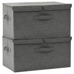 vidaXL Aufbewahrungsboxen 2 Stk. Stoff 50x30x25 cm Anthrazit
