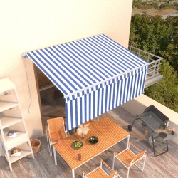 vidaXL Gelenkarmmarkise mit Rollo 3x2,5 m Blau und Weiß
