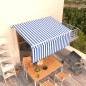 vidaXL Gelenkarmmarkise mit Rollo 3x2,5 m Blau und Weiß vidaXL Gelenkarmmarkise mit Rollo 3x2,5 m Blau und Weiß