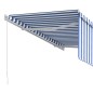 vidaXL Gelenkarmmarkise mit Rollo 3x2,5 m Blau und Weiß vidaXL Gelenkarmmarkise mit Rollo 3x2,5 m Blau und Weiß
