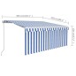 vidaXL Gelenkarmmarkise mit Rollo 3x2,5 m Blau und Weiß vidaXL Gelenkarmmarkise mit Rollo 3x2,5 m Blau und Weiß
