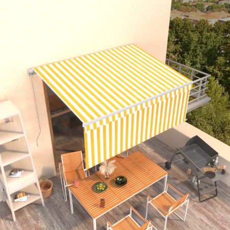 vidaXL Gelenkarmmarkise mit Rollo 3x2,5 m Gelb und Weiß