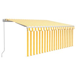 vidaXL Gelenkarmmarkise mit Rollo 3x2,5 m Gelb und Weiß