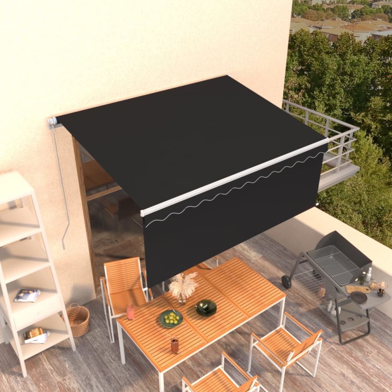 vidaXL Markise Manuell Einziehbar mit Rollo 3x2,5 m Anthrazit vidaXL Markise Manuell Einziehbar mit Rollo 3x2,5 m Anthrazit