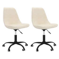 vidaXL Esszimmerstühle 2 Stk. Drehbar Creme Stoff