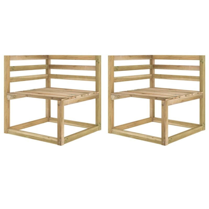 vidaXL Garten-Ecksofas aus Paletten 2 Stk Kiefernholz Grün Imprägniert vidaXL Garten-Ecksofas aus Paletten 2 Stk Kiefernholz Grün Imprägniert