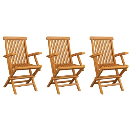 vidaXL Gartenstühle 3 Stk. Massivholz Teak