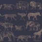 Kids at Home Tapete Safari Midnight Blau Kids at Home Tapete Safari Midnight Blau