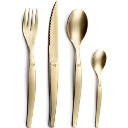 Lou Laguiole 16-tlg. Besteck-Set Jet Stonewash Champagnerfarben