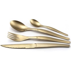 Lou Laguiole 16-tlg. Besteck-Set Jet Stonewash Champagnerfarben