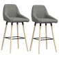 Barhocker 2 Stk. Hellgrau Stoff Barhocker 2 Stk. Hellgrau Stoff