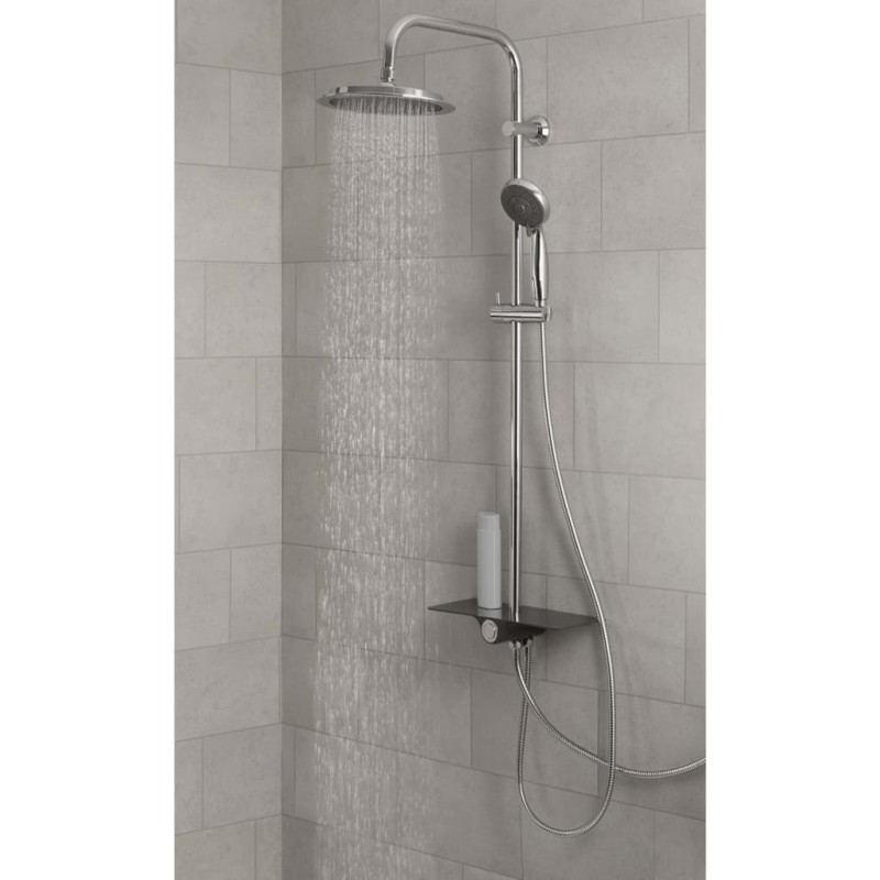 SCHÜTTE Überkopf-Brauseset mit Ablage AQUASTAR Anthrazit-Chrom SCHÜTTE Überkopf-Brauseset mit Ablage AQUASTAR Anthrazit-Chrom