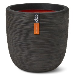 Capi Blumentopf Nature Rib 35x34 cm Dunkelbraun