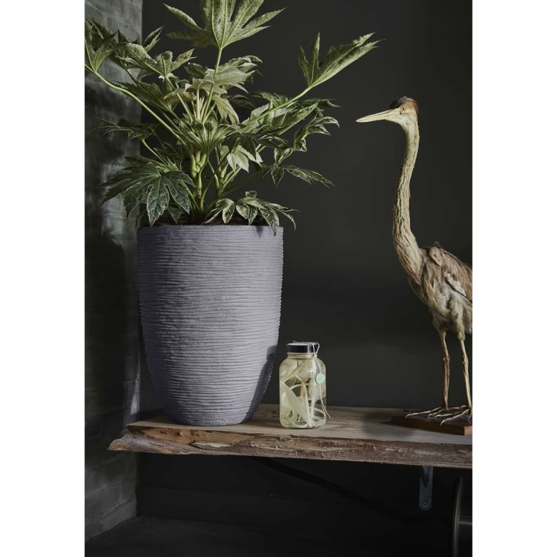 Capi Vase Nature Rib Elegant Niedrig 36x47 cm Dunkelgrau Capi Vase Nature Rib Elegant Niedrig 36x47 cm Dunkelgrau