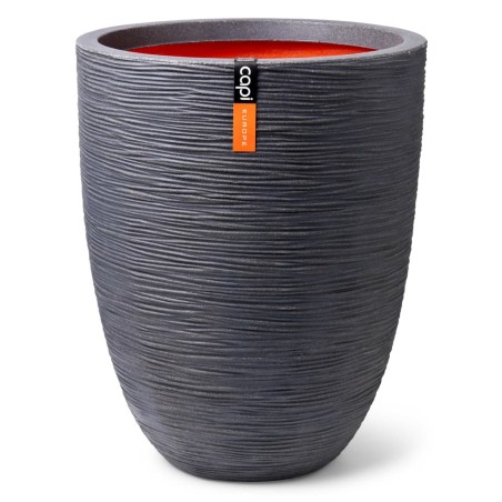 Capi Vase Nature Rib Elegant Niedrig 36x47 cm Dunkelgrau