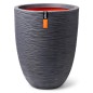 Capi Vase Nature Rib Elegant Niedrig 36x47 cm Dunkelgrau Capi Vase Nature Rib Elegant Niedrig 36x47 cm Dunkelgrau