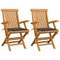 vidaXL Gartenstühle mit Anthrazit Kissen 2 Stk. Massivholz Teak vidaXL Gartenstühle mit Anthrazit Kissen 2 Stk. Massivholz Teak
