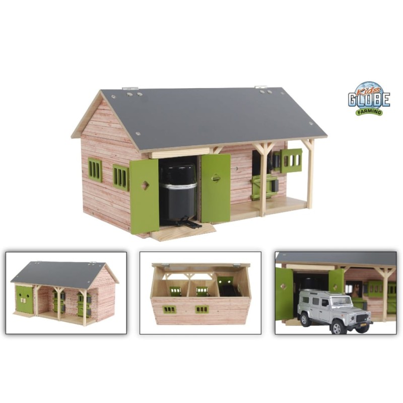 Kids Globe Spielzeug-Pferdestall mit 2 Boxen und Aufbewahrung 1:32 Natur Kids Globe Spielzeug-Pferdestall mit 2 Boxen und Aufbewahrung 1:32 Natur