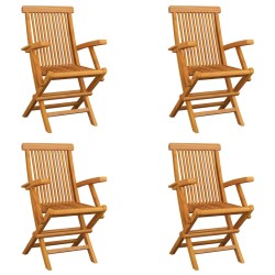 vidaXL Klappbare Gartenstühle 4 Stk. Massivholz Teak