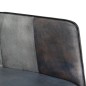 Sessel mit Hocker Grau Echtleder und Canvas Sessel mit Hocker Grau Echtleder und Canvas
