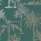 DUTCH WALLCOVERINGS Tapete Tropische Bäume Blaugrün und Silbern DUTCH WALLCOVERINGS Tapete Tropische Bäume Blaugrün und Silbern