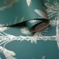 DUTCH WALLCOVERINGS Tapete Tropische Bäume Blaugrün und Silbern DUTCH WALLCOVERINGS Tapete Tropische Bäume Blaugrün und Silbern