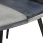 Sessel mit Hocker Grau Echtleder und Canvas Sessel mit Hocker Grau Echtleder und Canvas