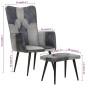 Sessel mit Hocker Grau Echtleder und Canvas Sessel mit Hocker Grau Echtleder und Canvas