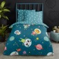 Good Morning Kinder-Bettwäsche-Set SPACY 100x135 cm Petrolblau Good Morning Kinder-Bettwäsche-Set SPACY 100x135 cm Petrolblau
