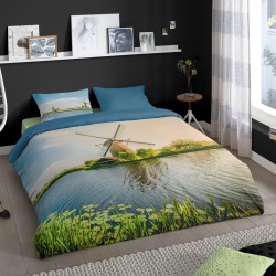 Good Morning Bettwäsche-Set WINDMILL 200x200/220 cm Mehrfarbig