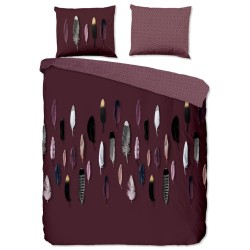 Good Morning Bettwäsche-Set FEATHERS 200x200/220 cm Bordeauxrot