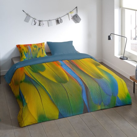 Pure Bettwäsche-Set RAINBOW FEATHERS 140x200/220 cm