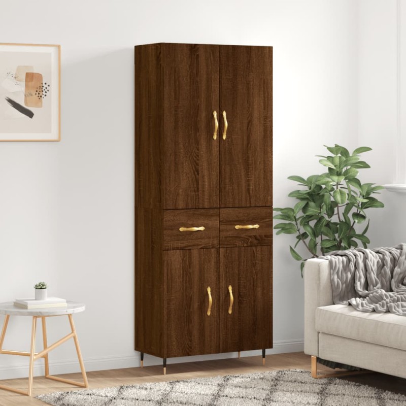 Highboard Braun Eichen-Optik 69,5x34x180 cm Holzwerkstoff Highboard Braun Eichen-Optik 69,5x34x180 cm Holzwerkstoff