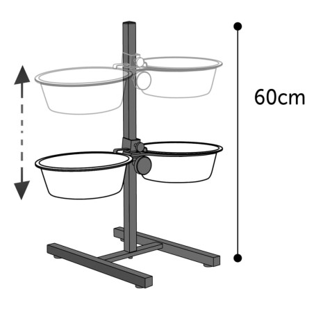 FLAMINGO H-Ständer mit 2 Näpfen Otis 2,5 L 25 cm