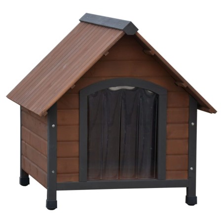 @Pet Hundehütte mit Lamellentür Rustique Braun 88x78x80 cm