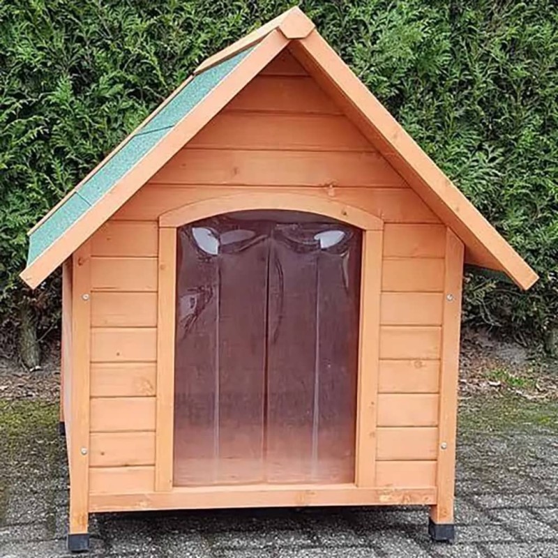 @Pet Hundehütte mit Kunststoffkappen Classique Natur 88x78x80 cm @Pet Hundehütte mit Kunststoffkappen Classique Natur 88x78x80 cm