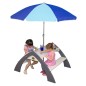AXI Picknicktisch für Kinder Kylo mit Sonnenschirm XL Weiß und Grau AXI Picknicktisch für Kinder Kylo mit Sonnenschirm XL Weiß und Grau