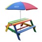 AXI Picknicktisch für Kinder Nick mit Sonnenschirm Regenbogen AXI Picknicktisch für Kinder Nick mit Sonnenschirm Regenbogen
