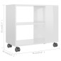 vidaXL Beistelltisch Hochglanz-Weiß 70x35x55 cm Holzwerkstoff vidaXL Beistelltisch Hochglanz-Weiß 70x35x55 cm Holzwerkstoff