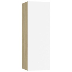 vidaXL TV-Schrank Weiß Sonoma-Eiche 30,5x30x90 cm Holzwerkstoff