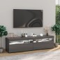 vidaXL TV-Schränke 2 Stk. mit LED-Leuchten Hochglanz-Grau 75x35x40 cm vidaXL TV-Schränke 2 Stk. mit LED-Leuchten Hochglanz-Grau 75x35x40 cm