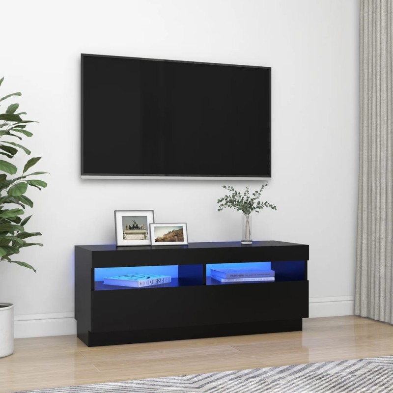 vidaXL TV-Schrank mit LED-Leuchten Schwarz 100x35x40 cm vidaXL TV-Schrank mit LED-Leuchten Schwarz 100x35x40 cm