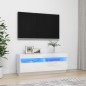 vidaXL TV-Schrank mit LED-Leuchten Hochglanz-Weiß 100x35x40 cm vidaXL TV-Schrank mit LED-Leuchten Hochglanz-Weiß 100x35x40 cm