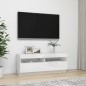 vidaXL TV-Schrank mit LED-Leuchten Hochglanz-Weiß 100x35x40 cm vidaXL TV-Schrank mit LED-Leuchten Hochglanz-Weiß 100x35x40 cm