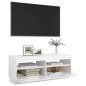 vidaXL TV-Schrank mit LED-Leuchten Hochglanz-Weiß 100x35x40 cm vidaXL TV-Schrank mit LED-Leuchten Hochglanz-Weiß 100x35x40 cm