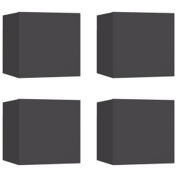 vidaXL TV-Wandschränke 4 Stk. Grau 30,5x30x30 cm