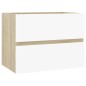 vidaXL Waschbeckenunterschrank Weiß Sonoma-Eiche 60x38,5x45 cm vidaXL Waschbeckenunterschrank Weiß Sonoma-Eiche 60x38,5x45 cm