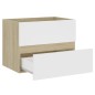 vidaXL Waschbeckenunterschrank Weiß Sonoma-Eiche 60x38,5x45 cm vidaXL Waschbeckenunterschrank Weiß Sonoma-Eiche 60x38,5x45 cm