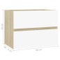vidaXL Waschbeckenunterschrank Weiß Sonoma-Eiche 60x38,5x45 cm vidaXL Waschbeckenunterschrank Weiß Sonoma-Eiche 60x38,5x45 cm